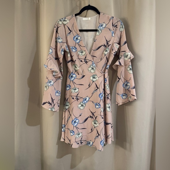 Floral Wrap Dress in Pink by Lush - Picture 1 of 7
